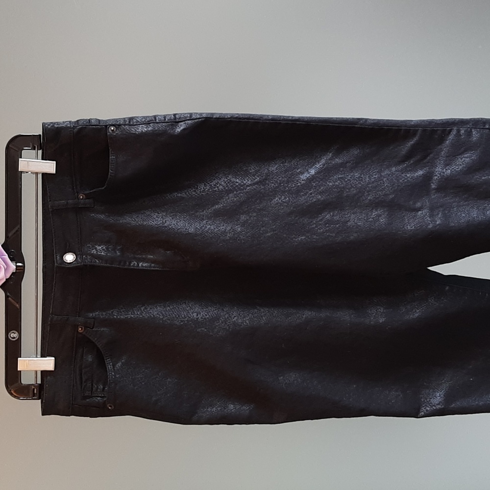 Joe Fresh jeans. Size 10.  Python Print Shiny Black on Black. Stretch